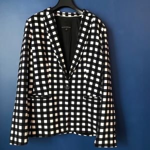 Banana Republic Black and White Checkered Blazer Size 12